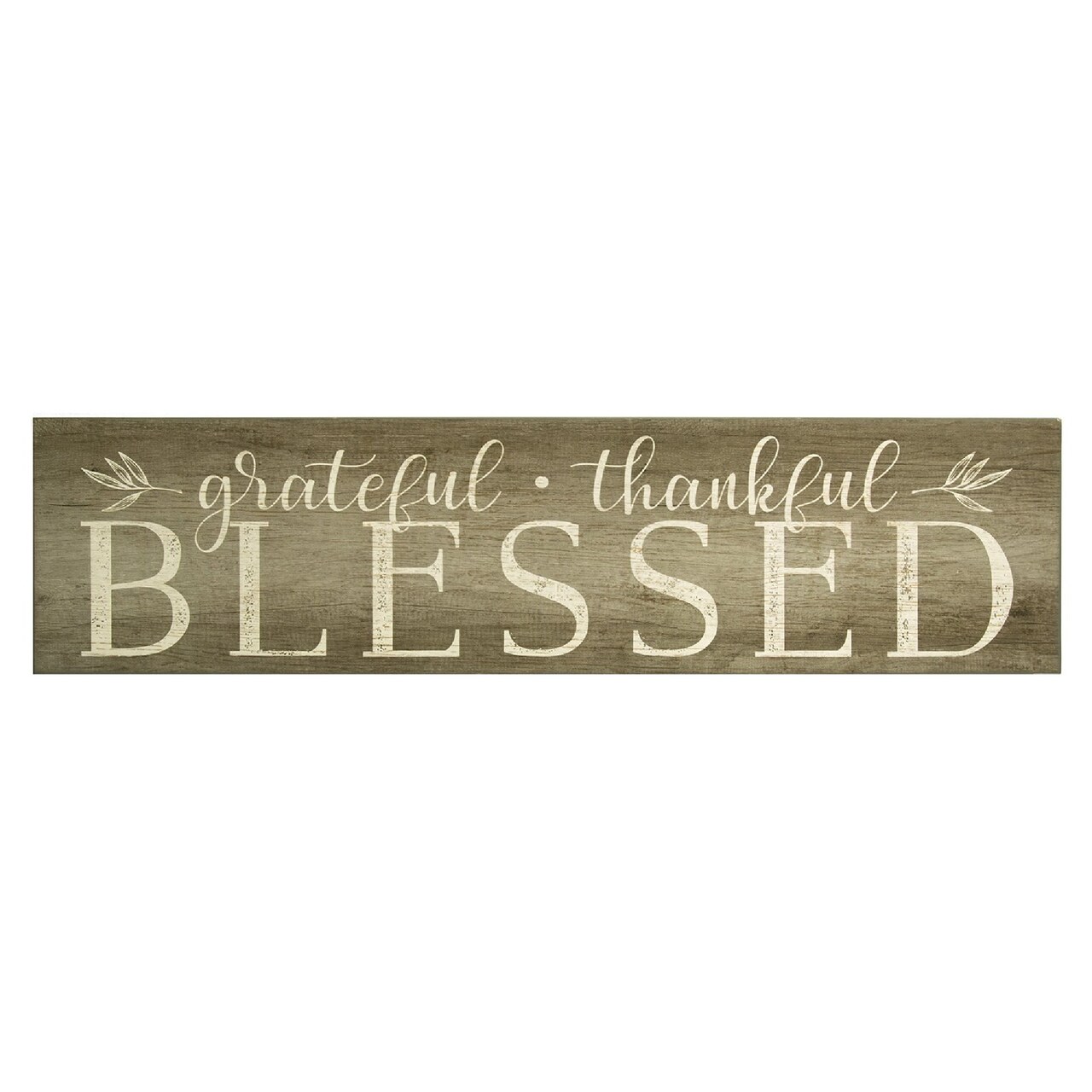 Contemporary Home Living 28" Beige "Grateful, Thankful, Blessed" Wall Art